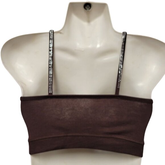 BROWN Sequin Spaghetti Strap Tube Top or Bandeau One Size - New - Picture 3 of 10